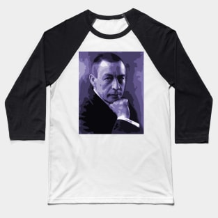 Sergei Rachmaninoff Vector Art Portrait Baseball T-Shirt